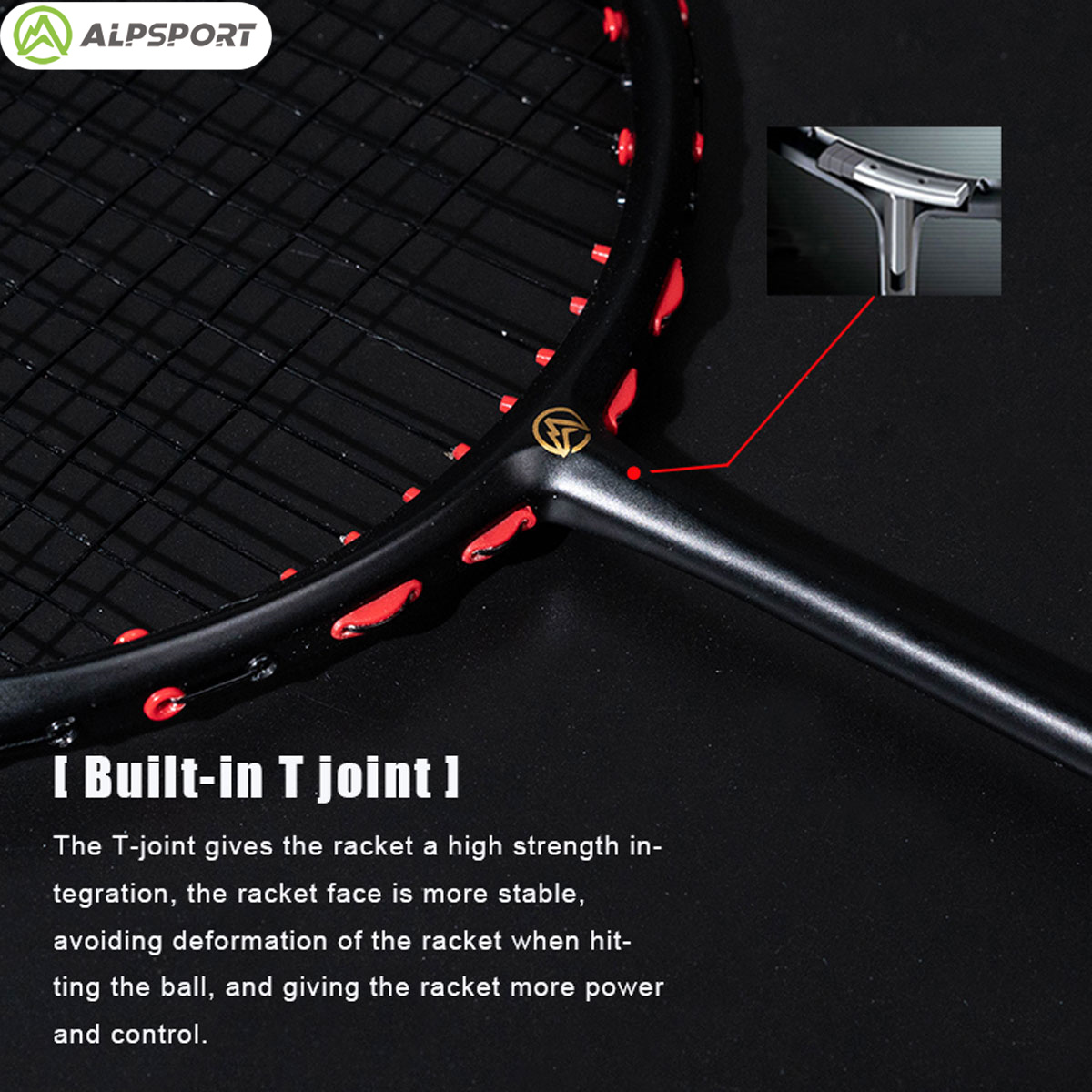 Alpsport MH-V5 5U 75g Faliste  – Badminton Racket Carbon recenzja i cena